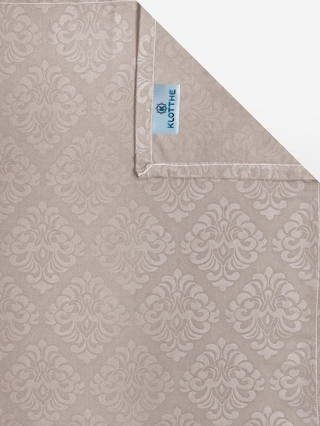 Beige Floral Embossed Cotton Blend Single Bedsheet with Pillow Cover