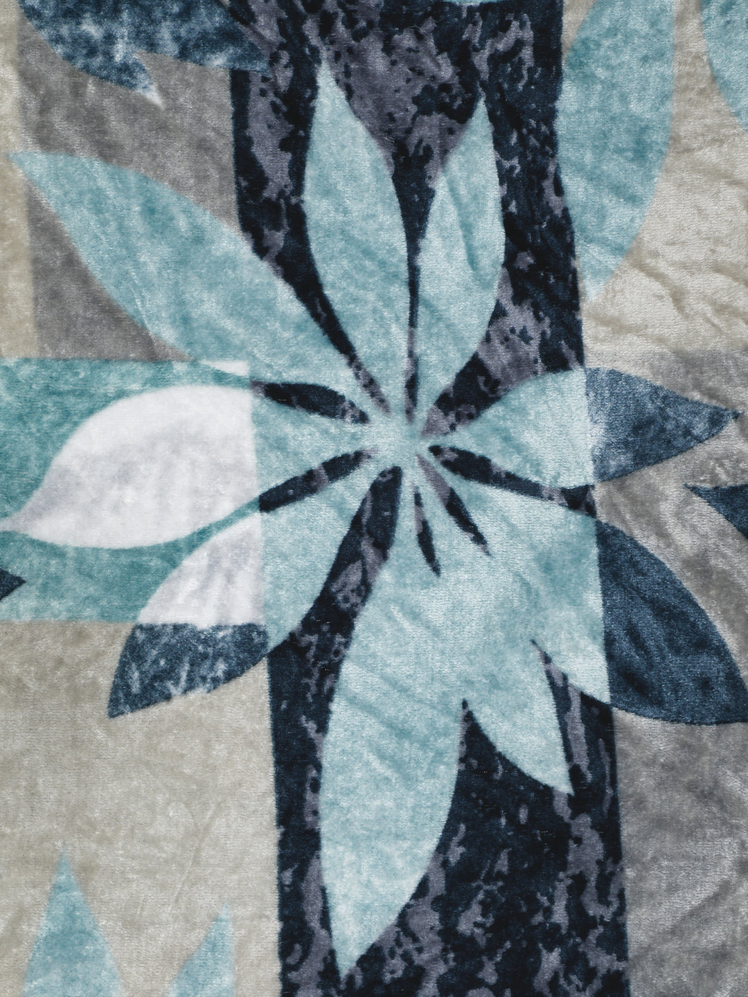 Klotthe Green Floral Woolen Single Bed Sheet with Pillow Cover