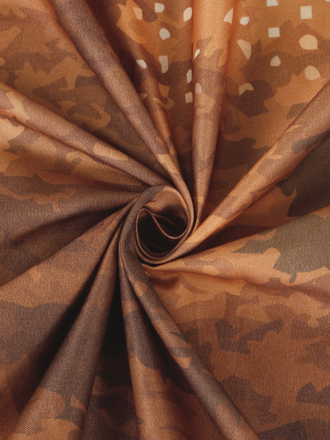 Brown Digital Geometric Printed Cotton Blend Double Bedsheet with 2 Pillow Covers