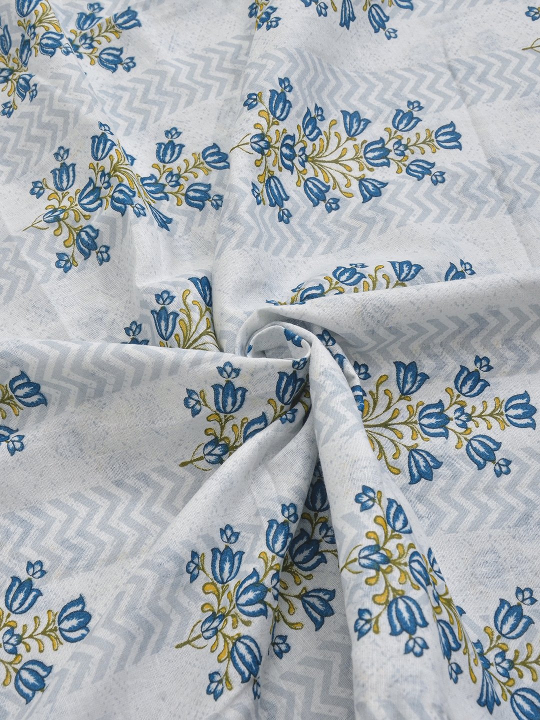 Blue Pure Cotton Floral Double Bed Dohar