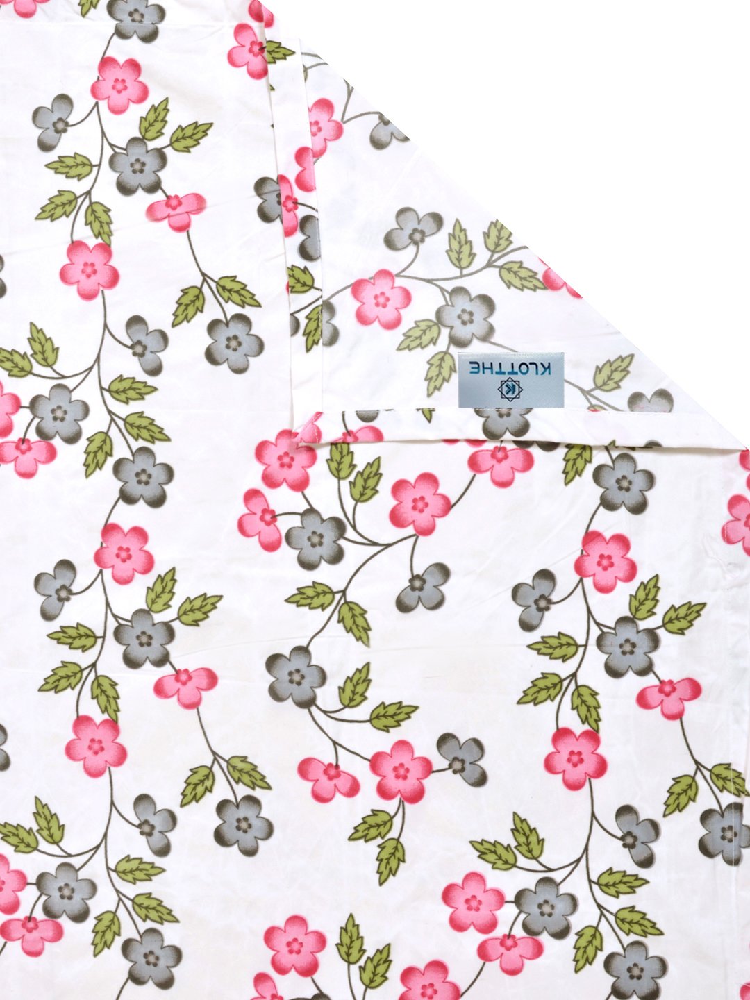 Cream Floral 300 TC Cotton Blend Double Bedsheet in Book Fold Packing