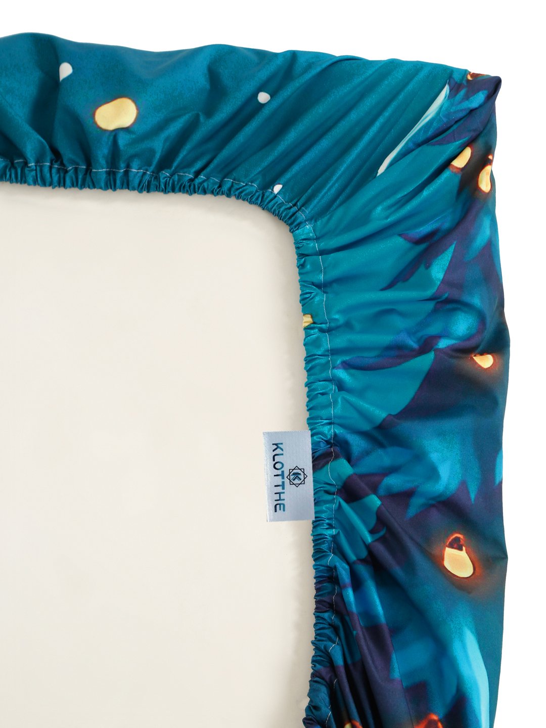 Blue Cartoon Characters 7D King Size Cotton Blend Fitted Double Bedsheet with 2 Pillow Covers