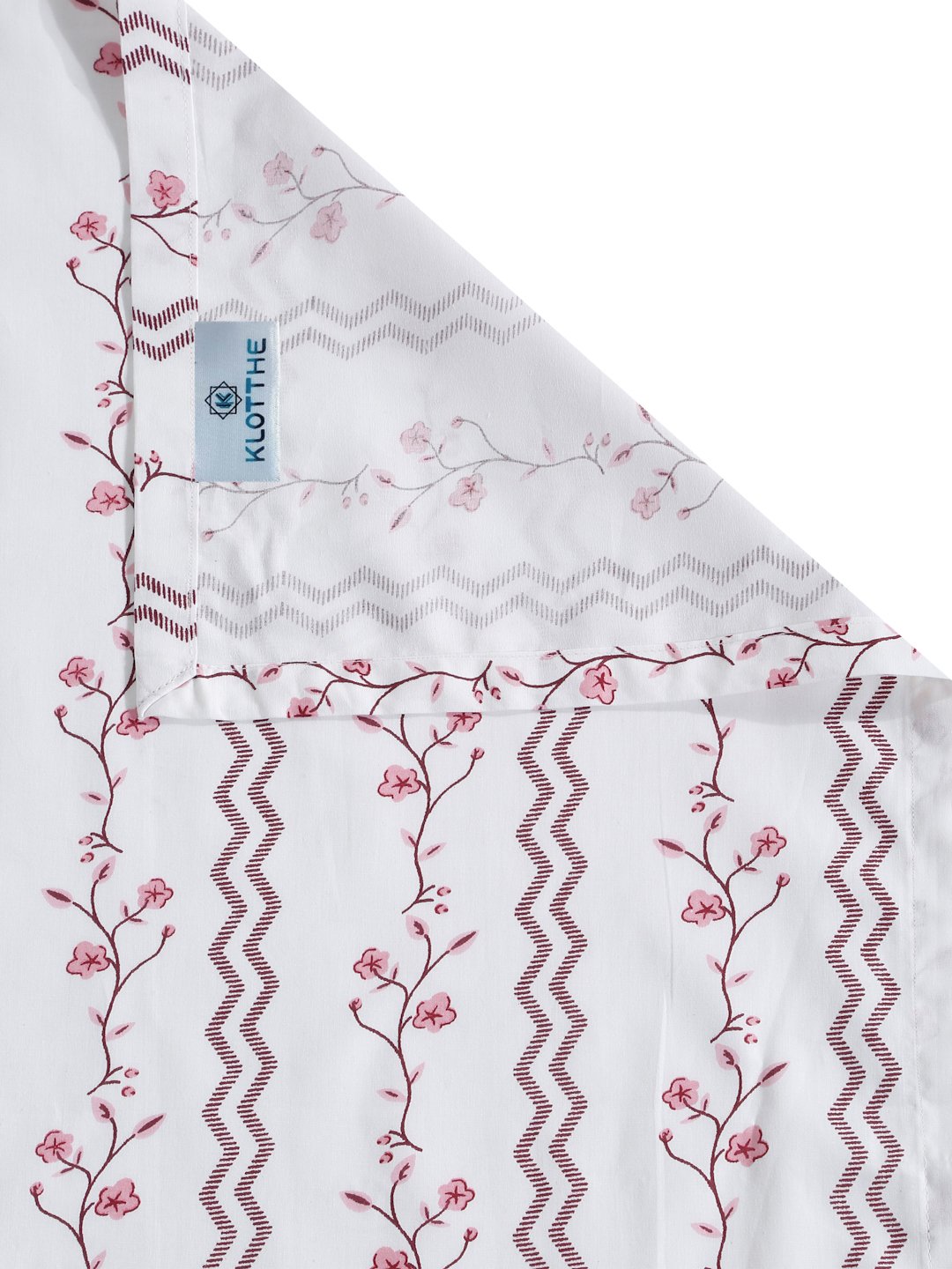 White Floral 400 TC Pure Cotton Super King Double Bedsheet with 2 Pillow Covers