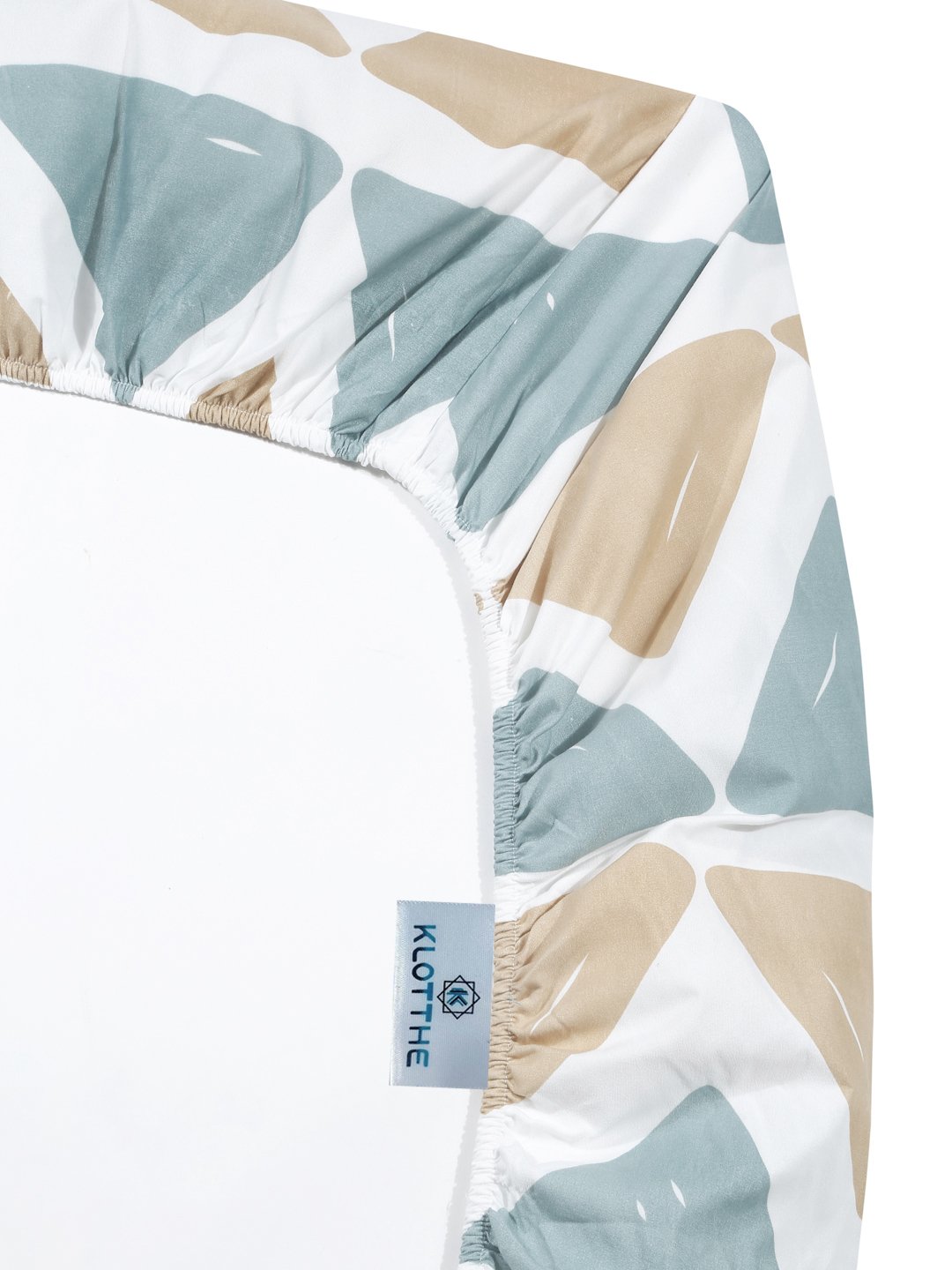 Multi Geometric 300 TC Cotton Blend Fitted Double Bedsheet with 2 Pillow Covers