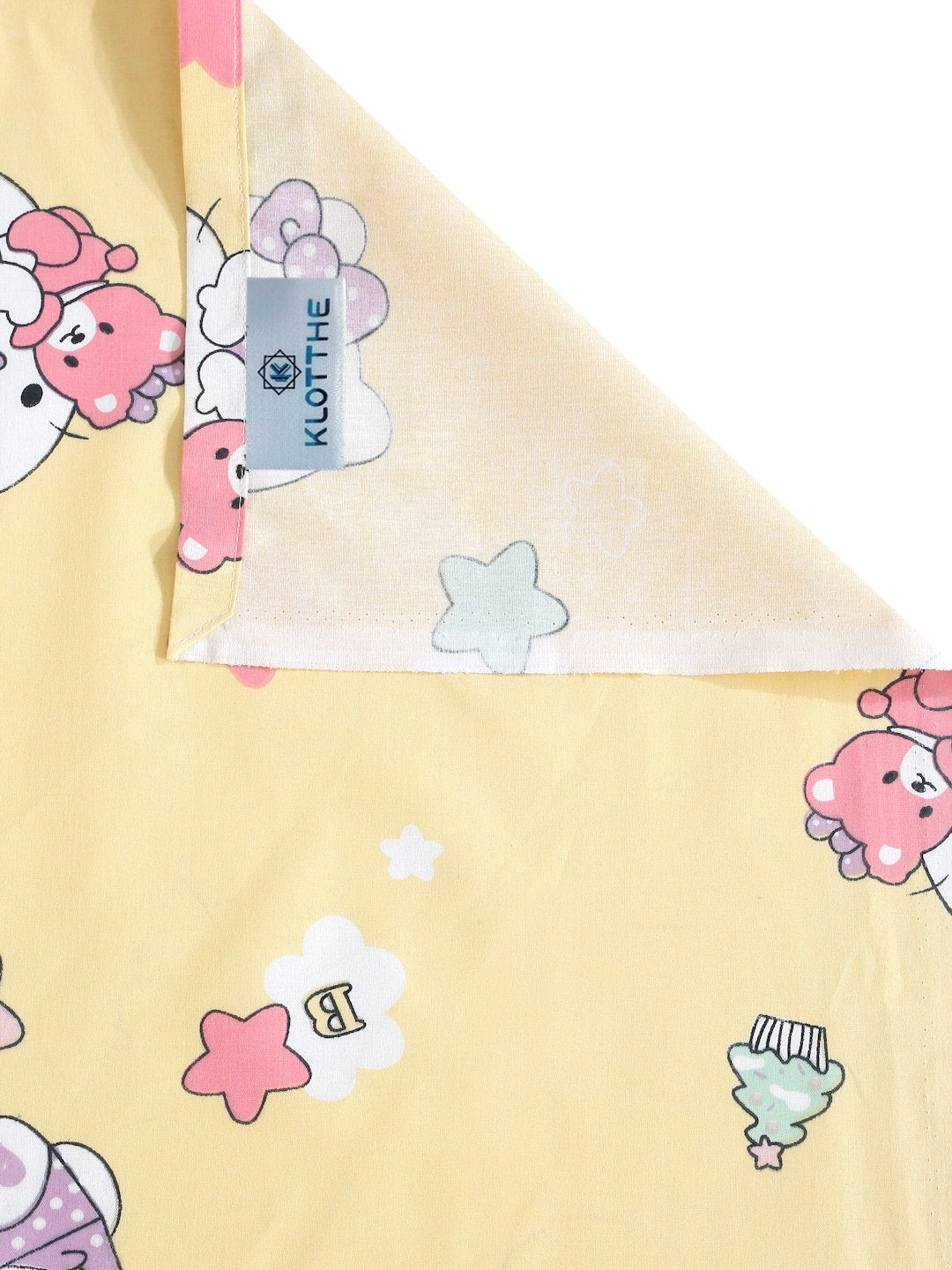 Yellow Cartoon Characters 400 TC Pure Cotton Double Bedsheet with 2 Pillow Covers