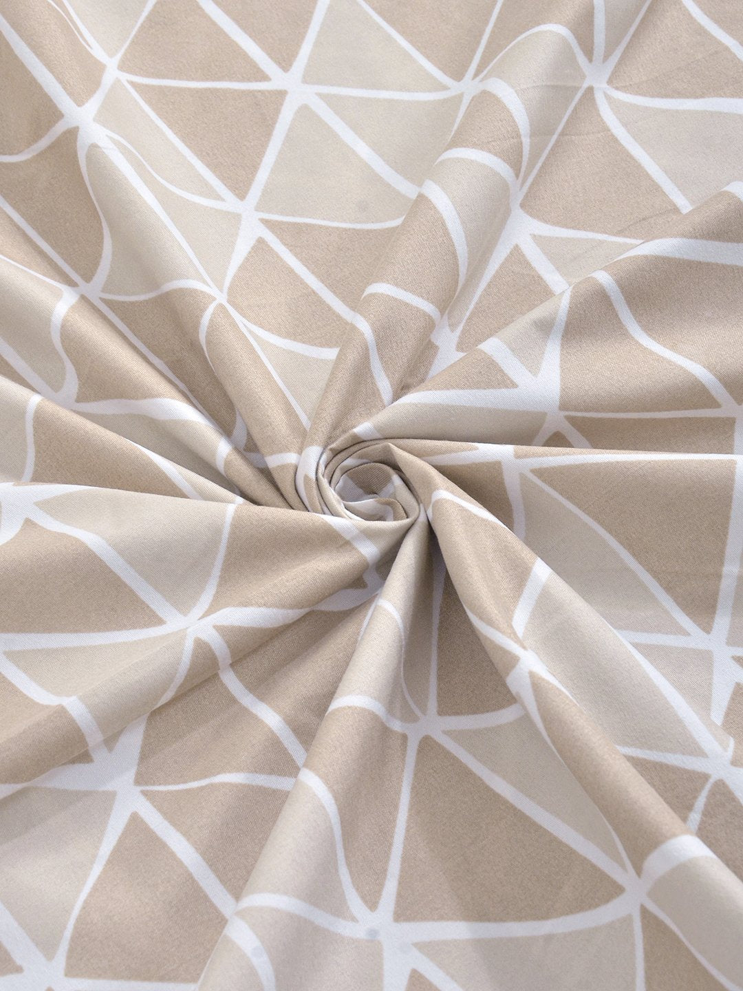 Beige Cotton Blend Floral Double Bed Dohar