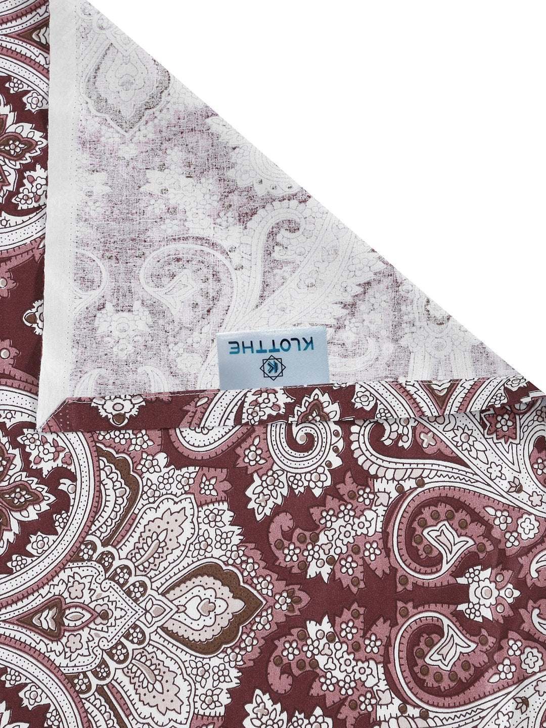 Maroon Floral 400 TC Pure Cotton Double Bedsheet in Book Fold Packing