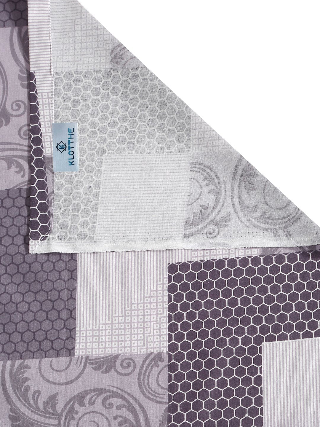 Purple Geometric 400 TC Pure Cotton Single Bedsheet with Pillow Cover