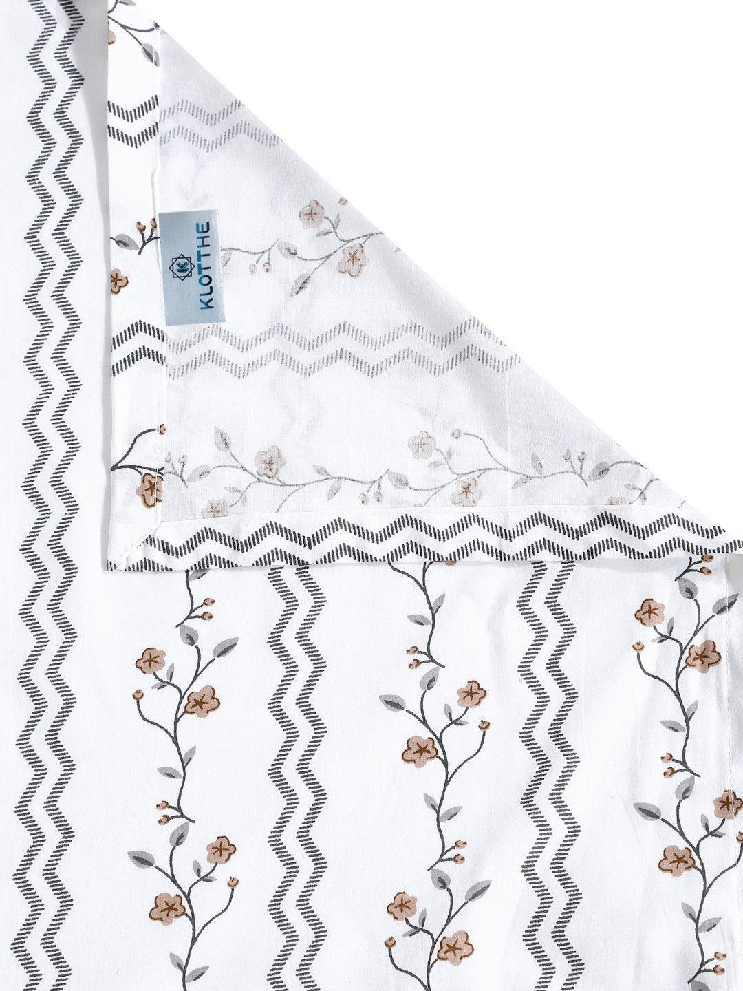 White Floral 400 TC Pure Cotton Super King Double Bedsheet with 2 Pillow Covers