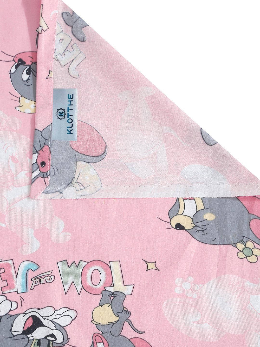 Pink Cartoon Characters 400 TC Pure Cotton Double Bedsheet with 2 Pillow Covers
