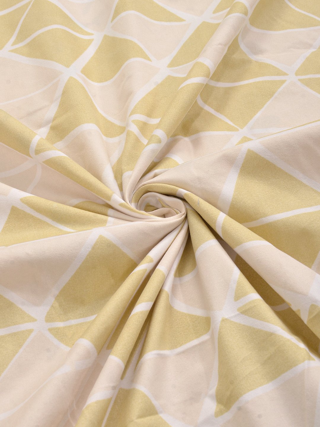 Yellow Cotton Blend Floral Double Bed Dohar