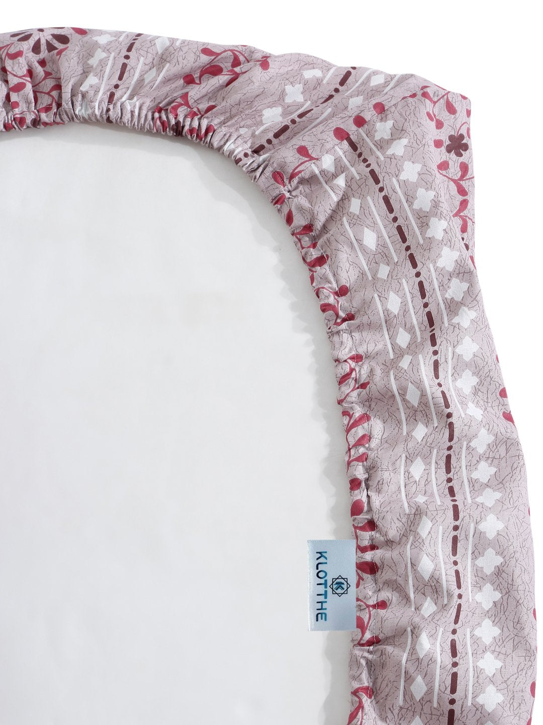 Pink Floral 400 TC Pure Cotton Fitted Double Bedsheet with 2 Pillow Covers