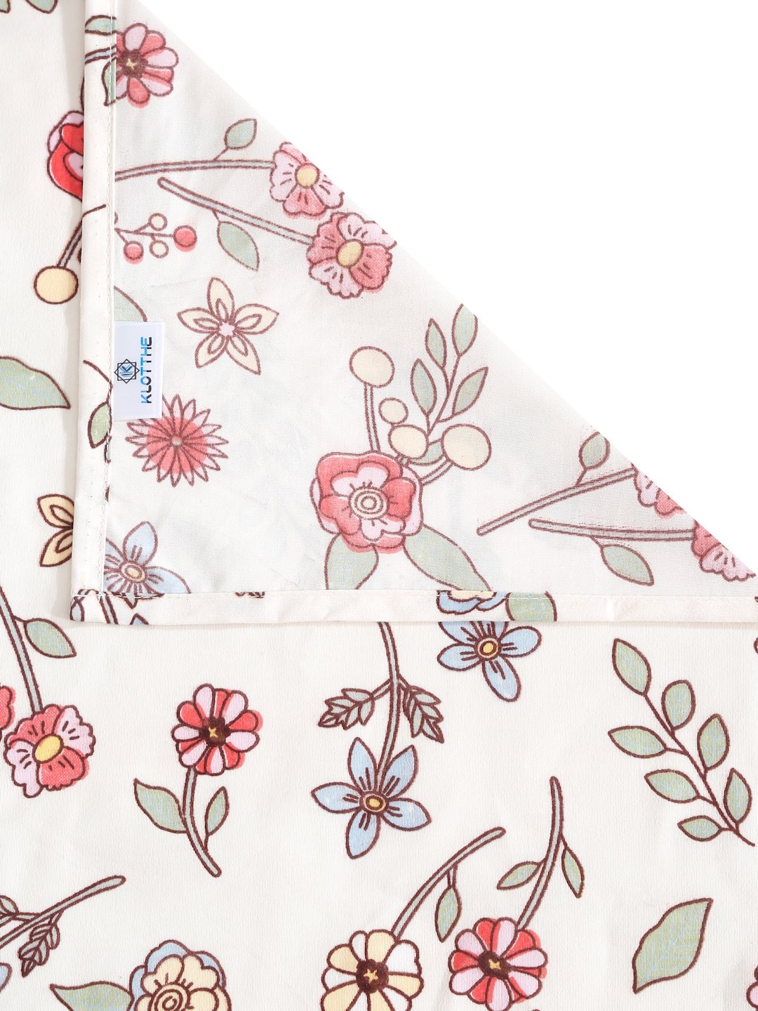 Off White Floral 300 TC Cotton Blend Super King Double Bedsheet with 2 Pillow covers
