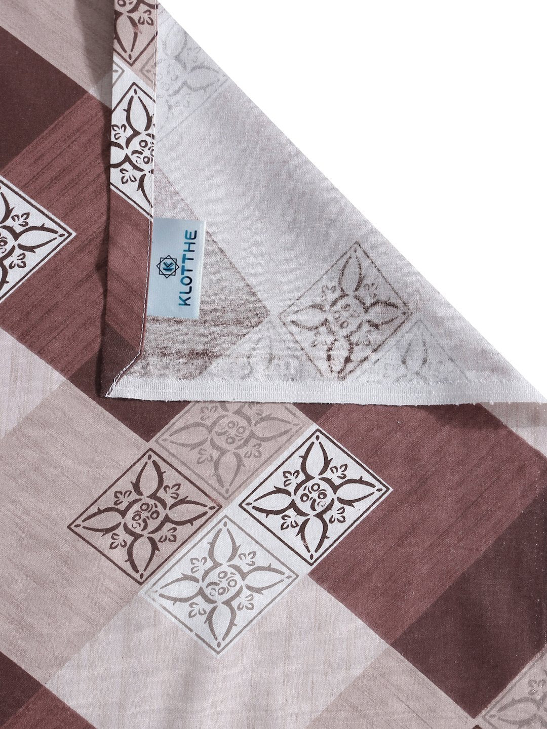 Rust Geometric 400 TC Pure Cotton Super King Double Bedsheet with 2 Pillow Covers