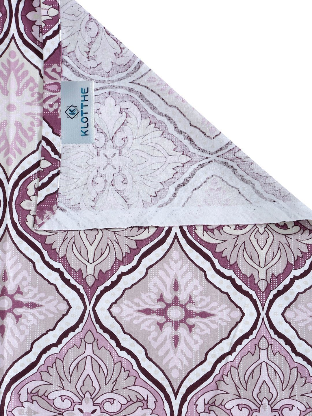 Purple Floral 400 TC Pure Cotton Double Bedsheet with 2 Pillow Covers