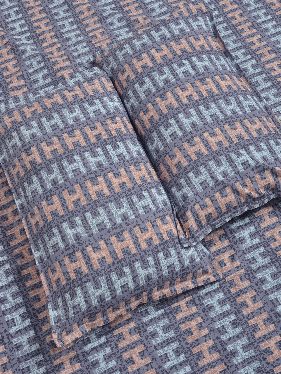 Purple Abstract 300 TC Cotton Blend Double Bedsheet with 2 Pillow Covers