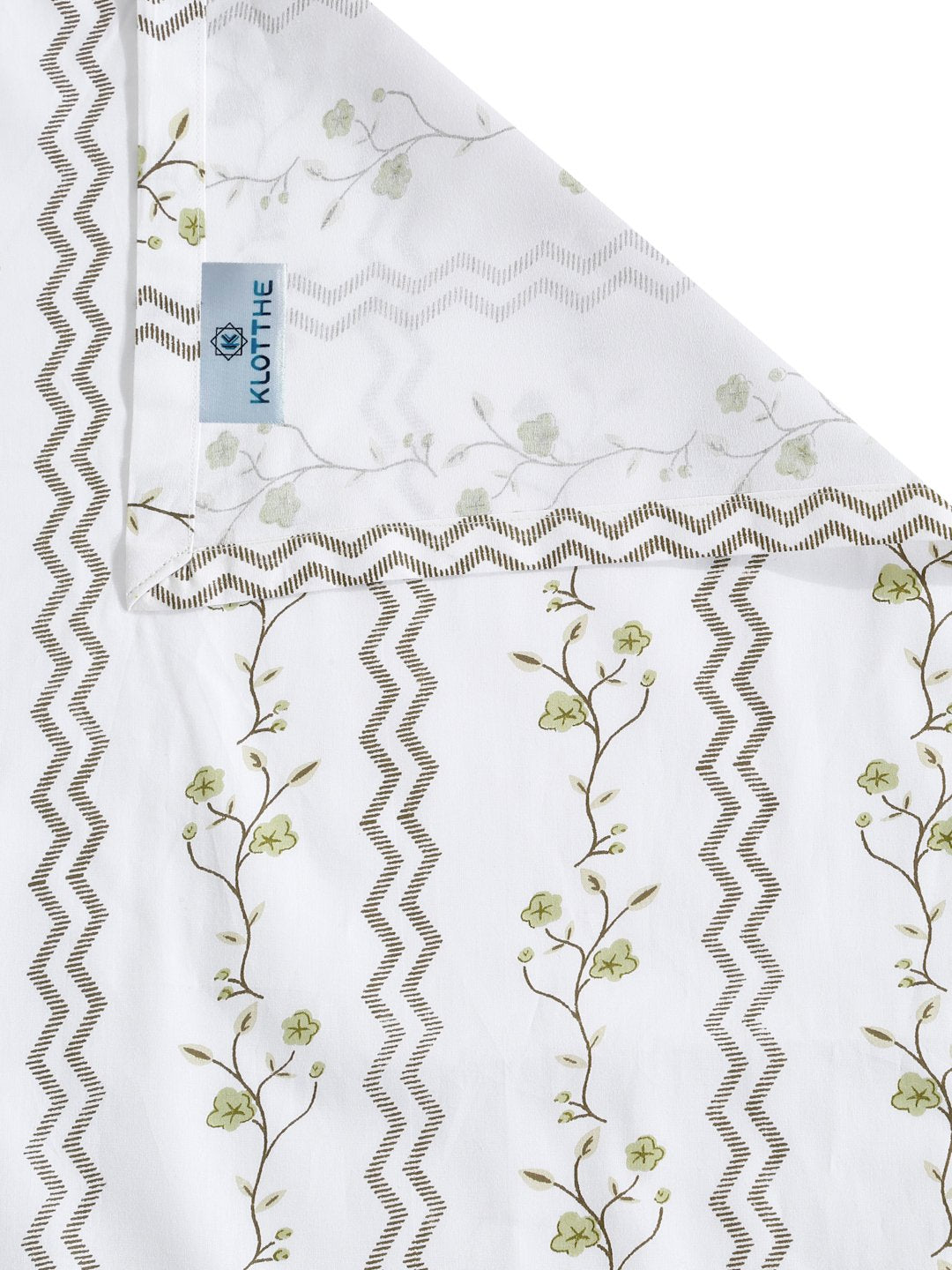 White Floral 400 TC Pure Cotton Super King Double Bedsheet with 2 Pillow Covers