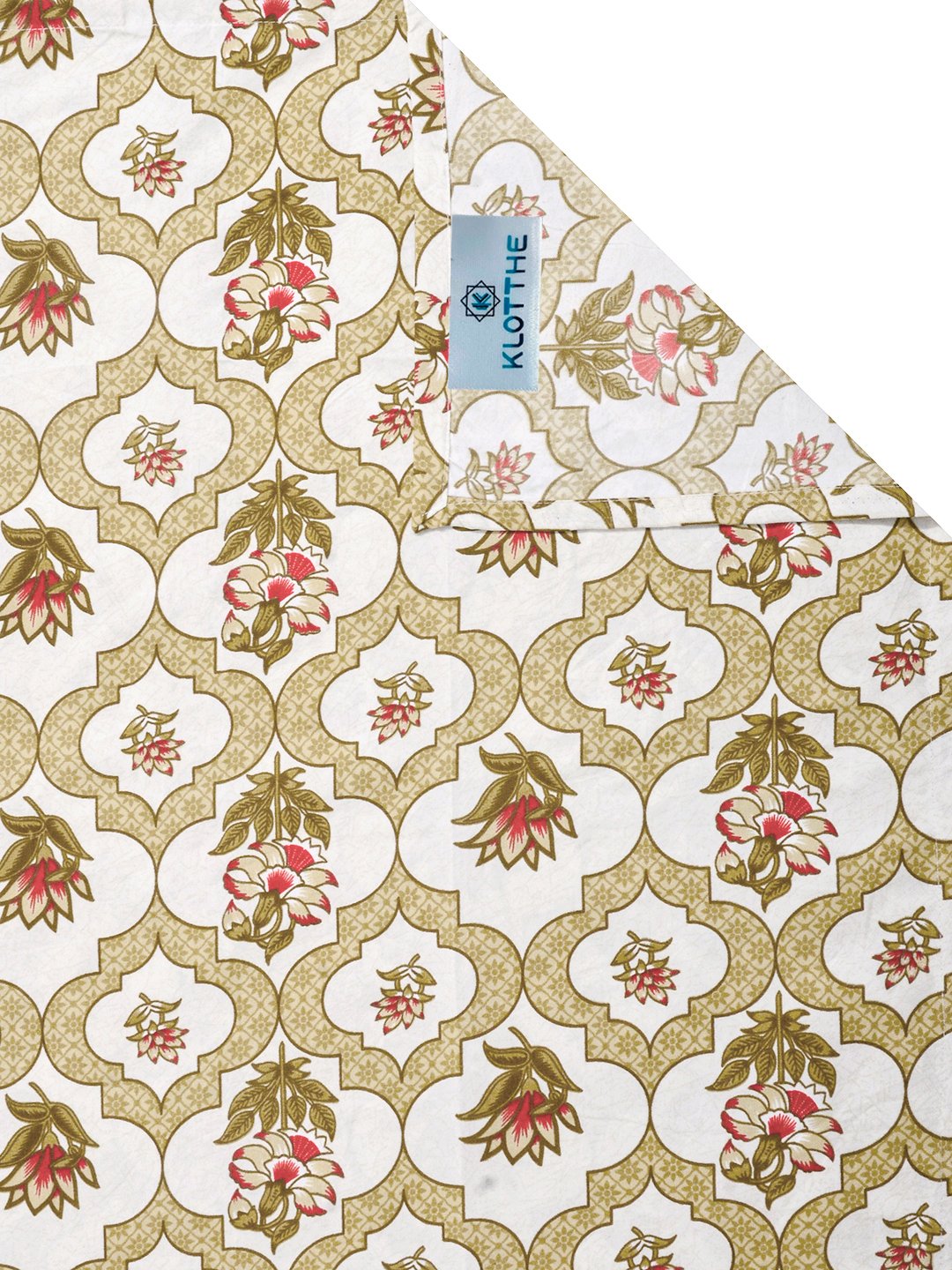 Yellow Floral Cotton Blend Double Bedsheet with 2 Pillow Covers