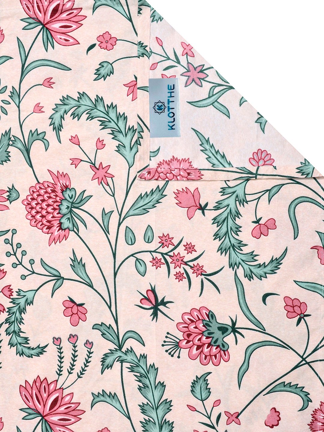 Beige Floral Cotton Blend Double Bedsheet with 2 Pillow Covers