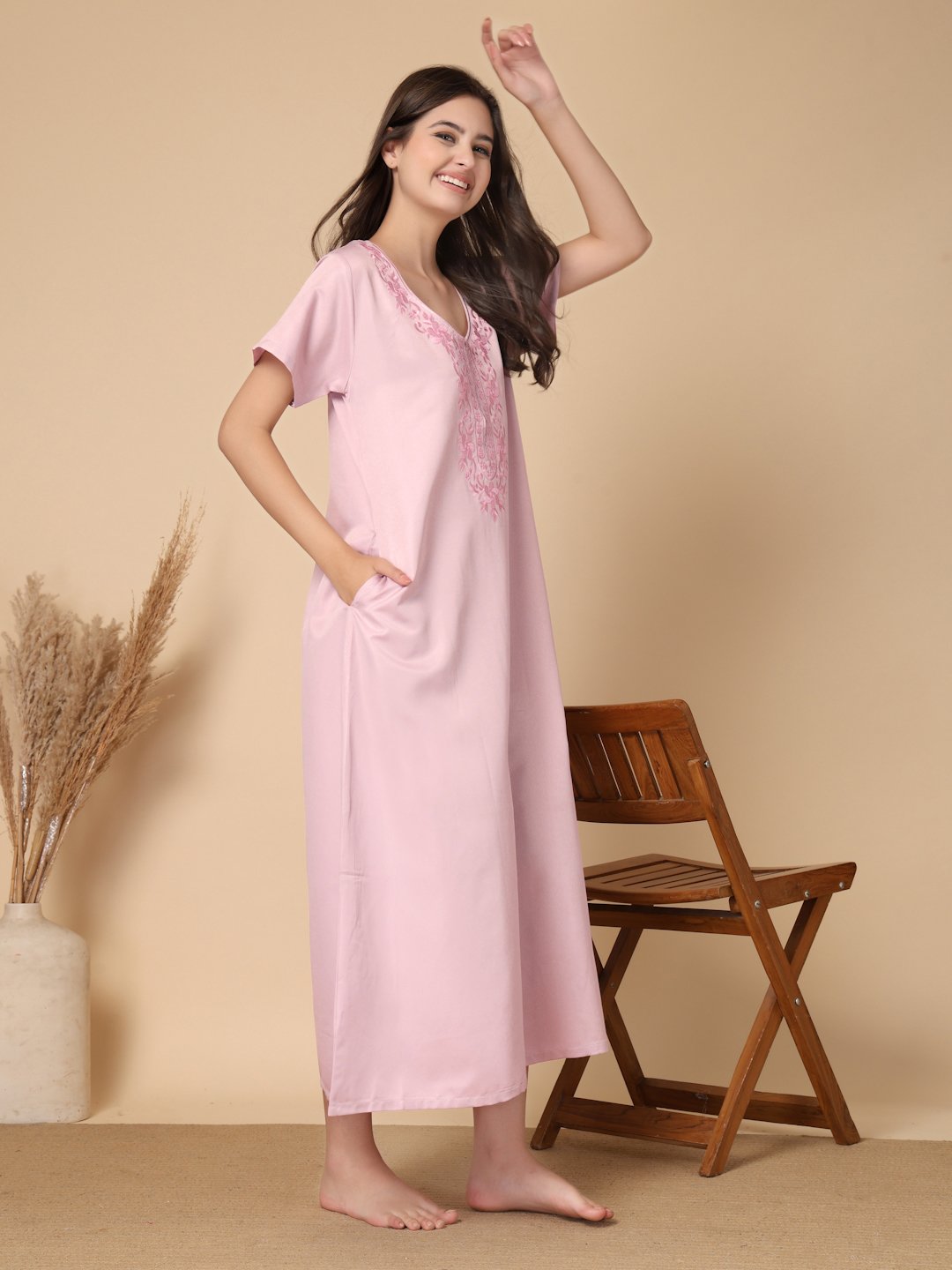 Green Floral Soft Feel Cotton Blend Printed Maxi