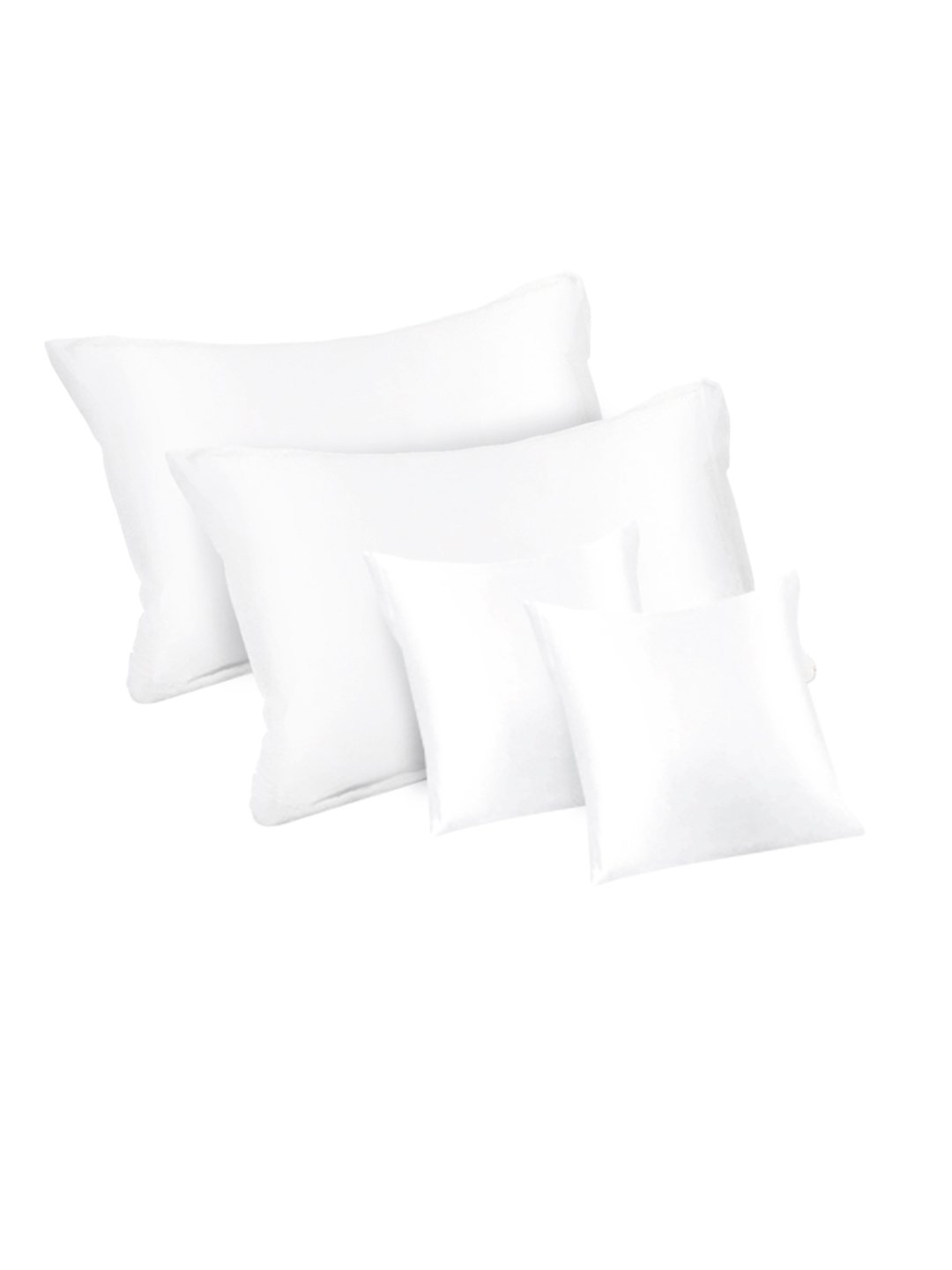 White Solid 400 TC Satin Super King Double Bedsheet with 2 Pillow Covers & 2 Cushion Covers