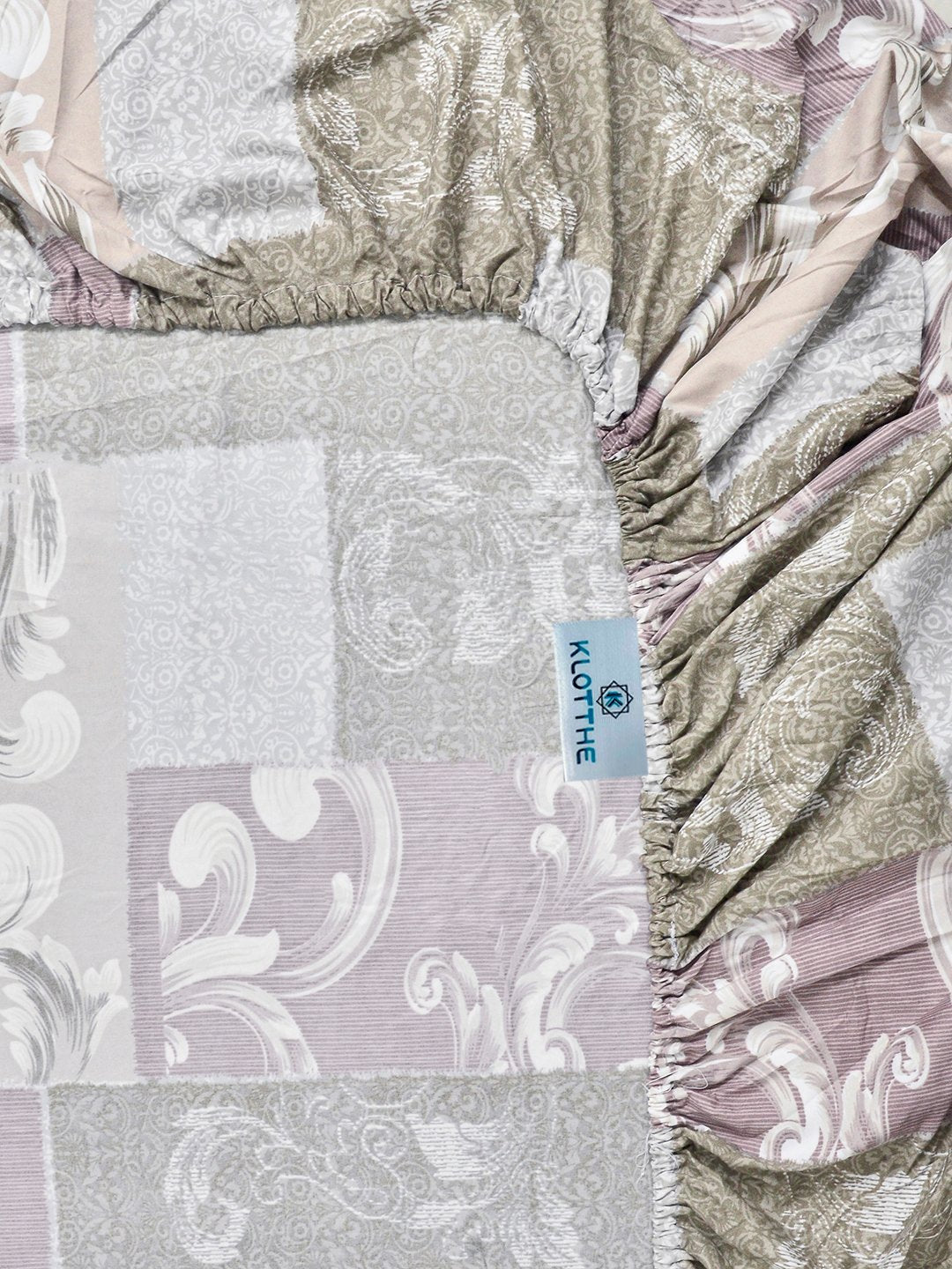 Multi Floral Cotton Blend Fitted Single Bedsheet with Pillow Cover