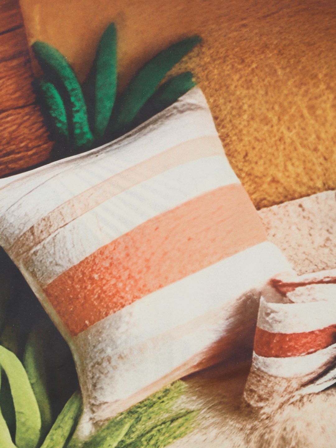 Multi 7D Abstract Printed Cotton Blend Double Bedsheet with 2 Pillow Covers