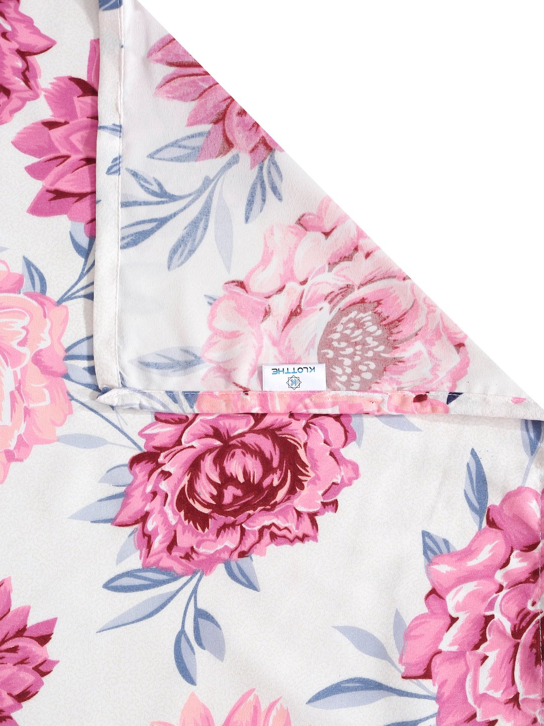 Pink Floral 300 TC Cotton Blend Double Bedsheet with 2 Pillow Covers