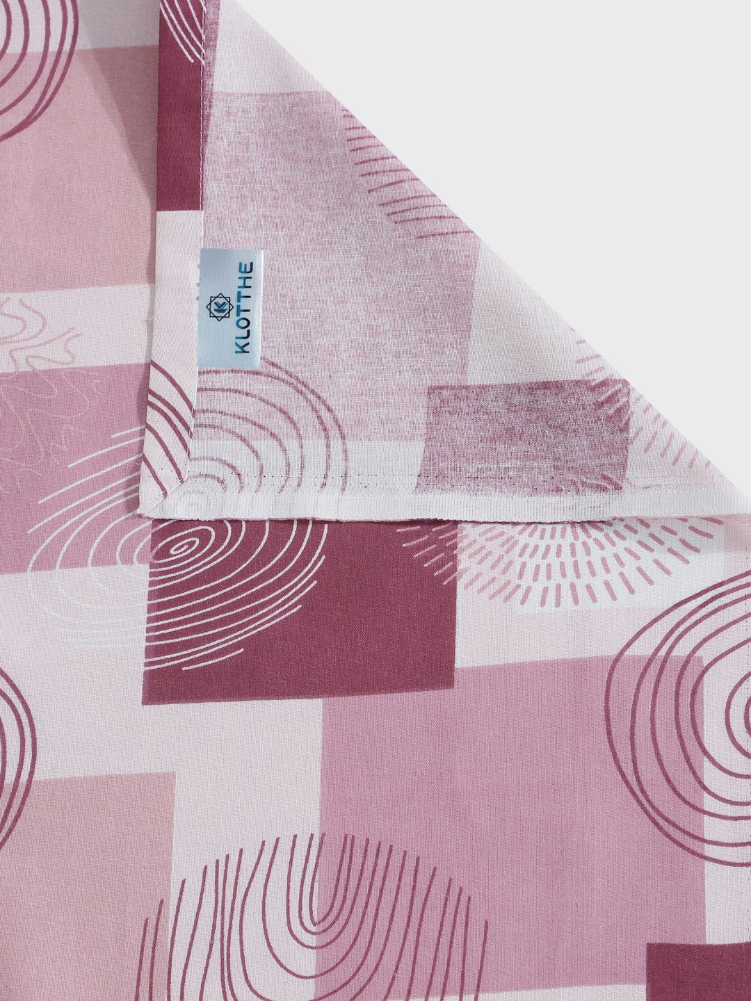 Pink Geometric 400 TC Pure Cotton Double Bedsheet with 2 Pillow Covers