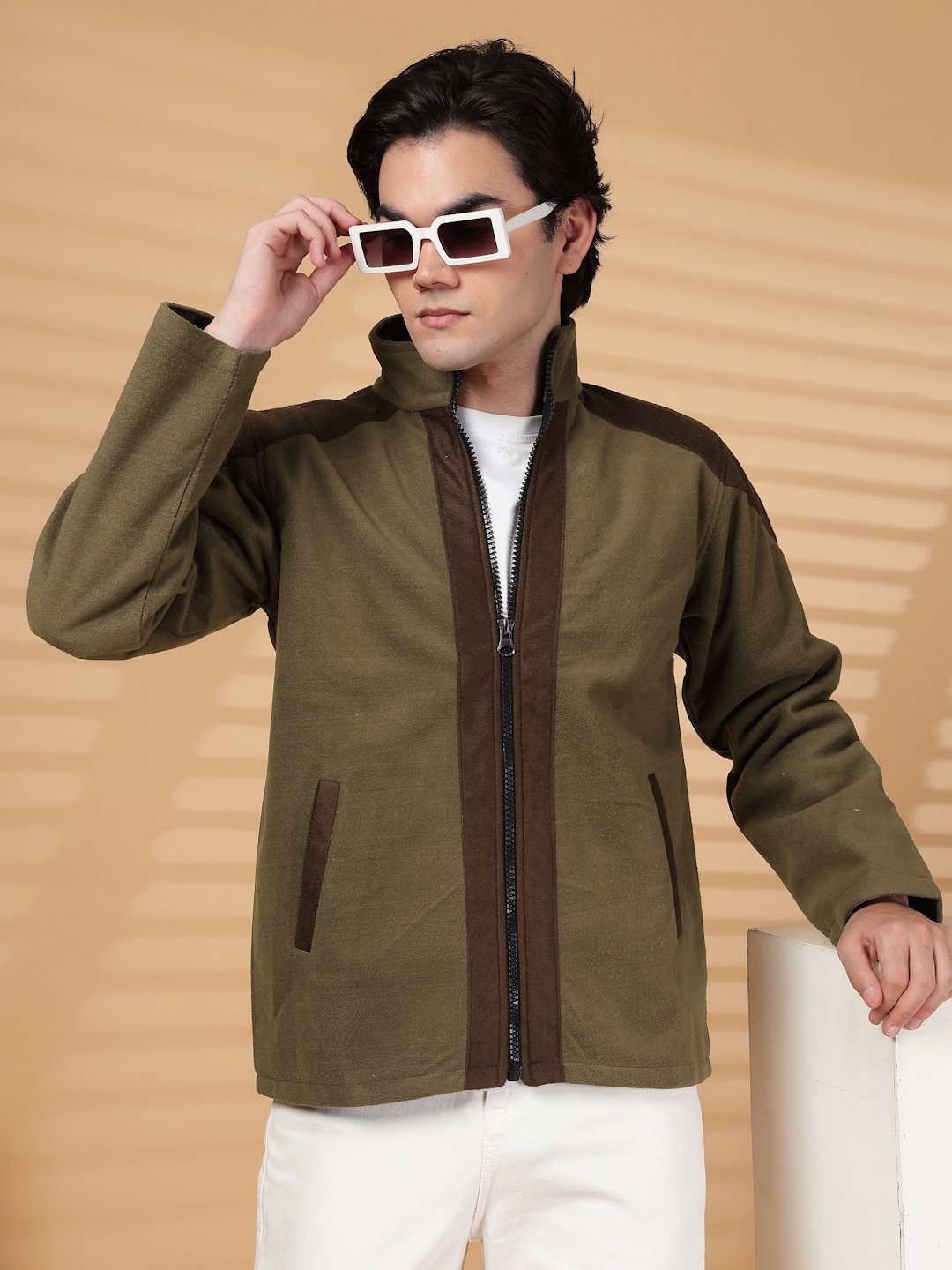 Klotthe Men Brown Heavy Winter Bomber Jacket