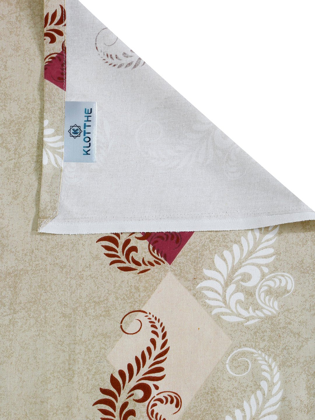 Beige Geometric 400 TC Pure Cotton Double Bedsheet with 2 Pillow Covers