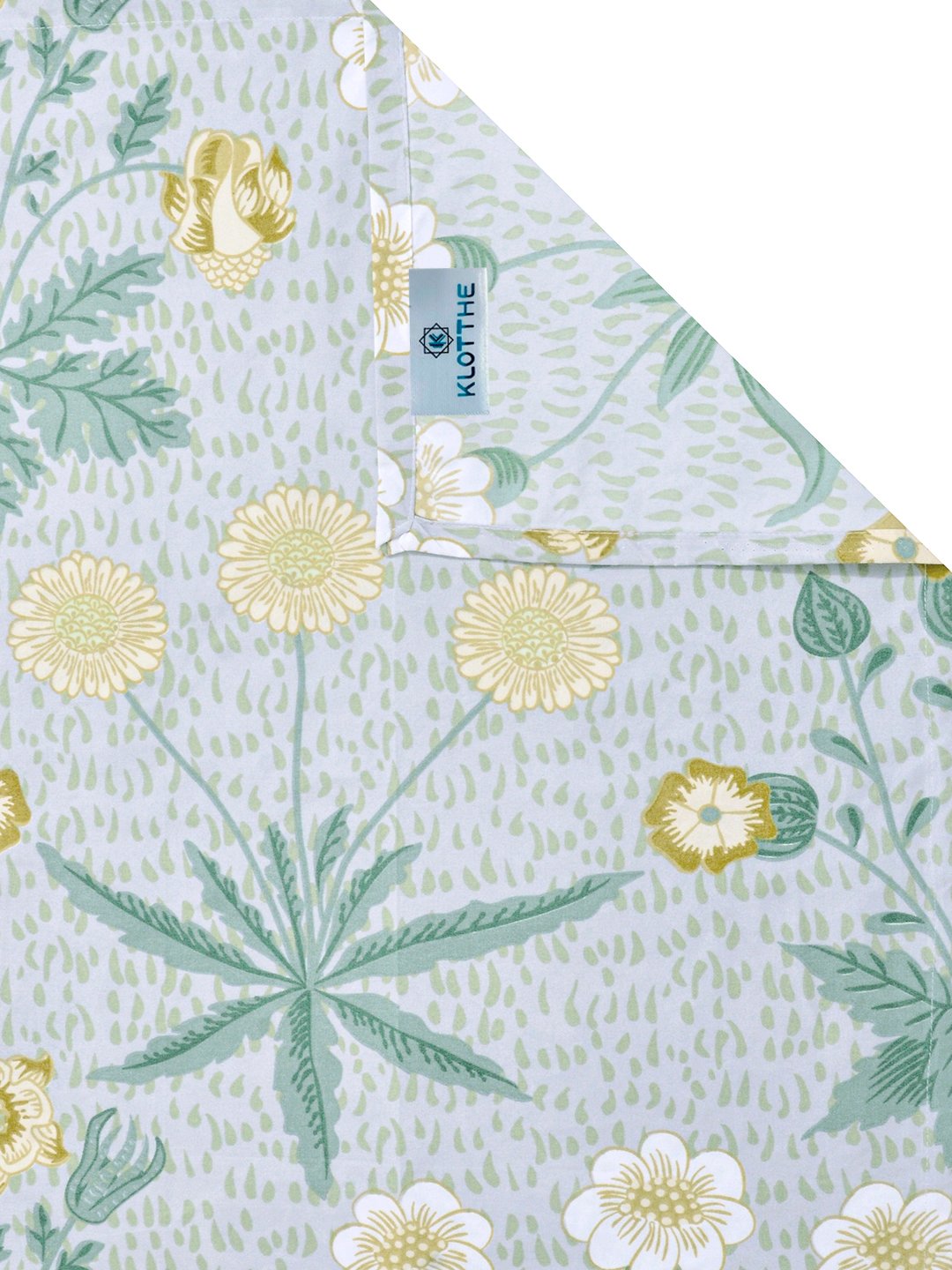 Green Floral Cotton Blend Single Bedsheet with Pillow Cover