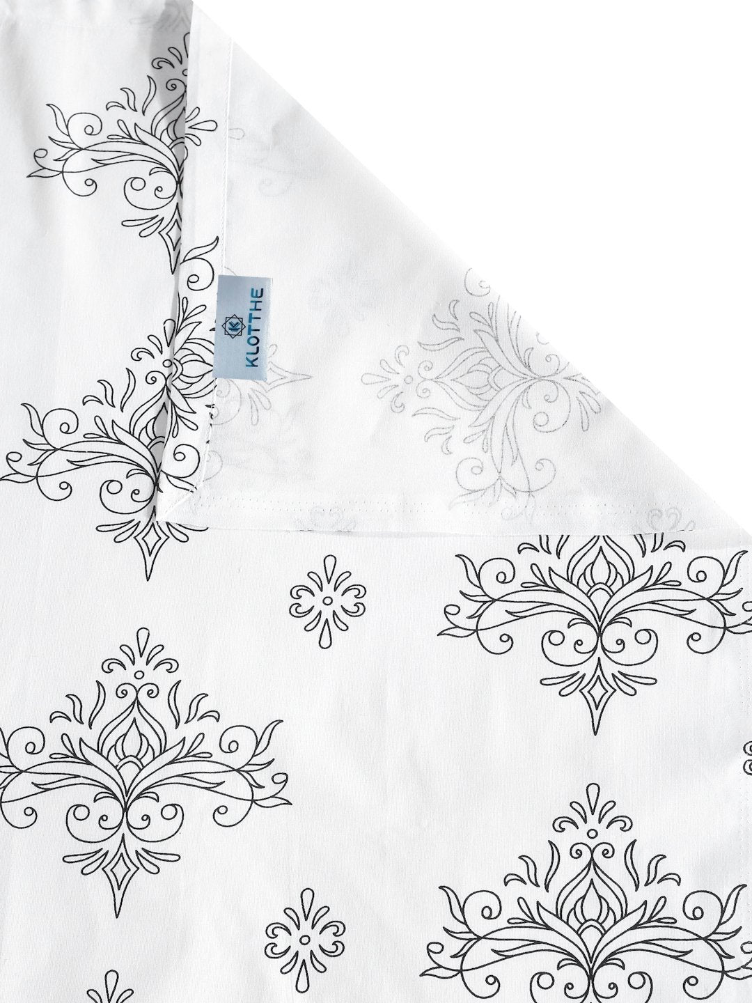OffWhite Floral 400 TC Pure Cotton Super King Double Bedsheet with 4 Pillow Covers