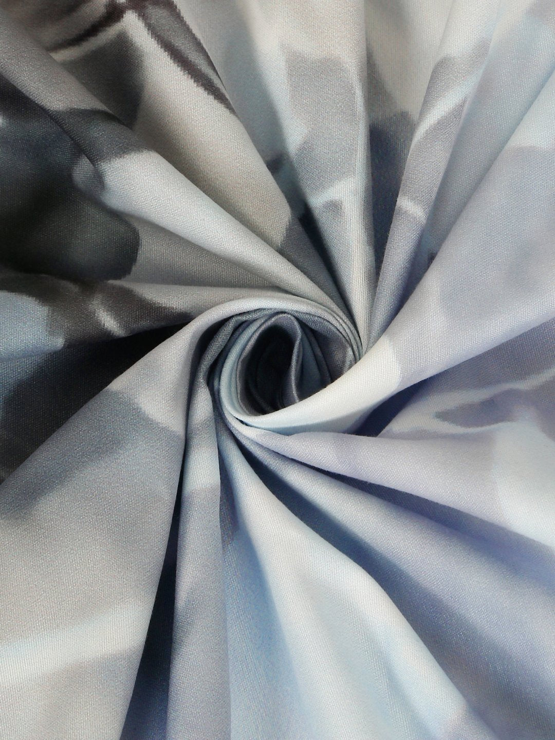 Grey Digital Floral Printed Cotton Blend Fitted Double Bedsheet with 2 Pillow Covers
