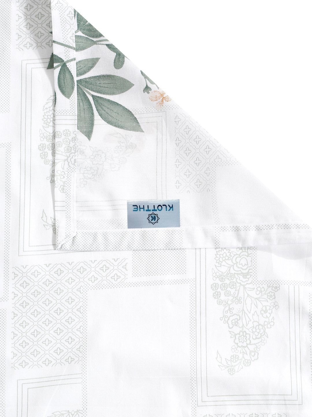 White Floral 400 TC Pure Cotton Super King Double Bedsheet with 2 Pillow Covers