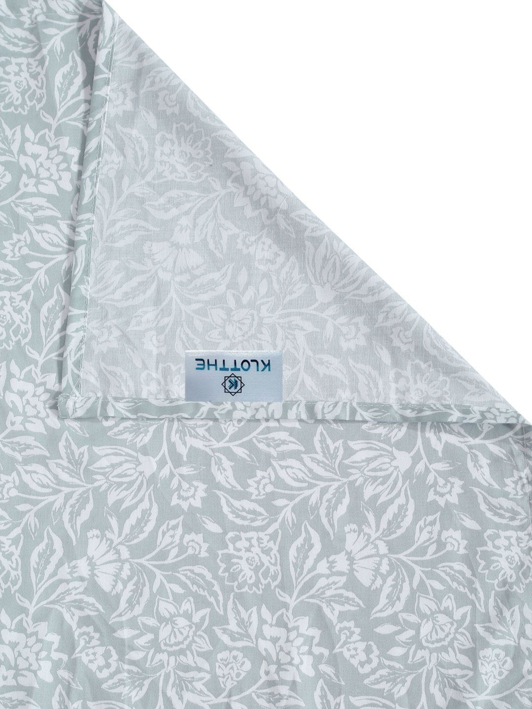 Grey Floral Embroidered 400 TC Cotton Double Bedsheet, 4 Pillow Covers & 2 Cushion Covers