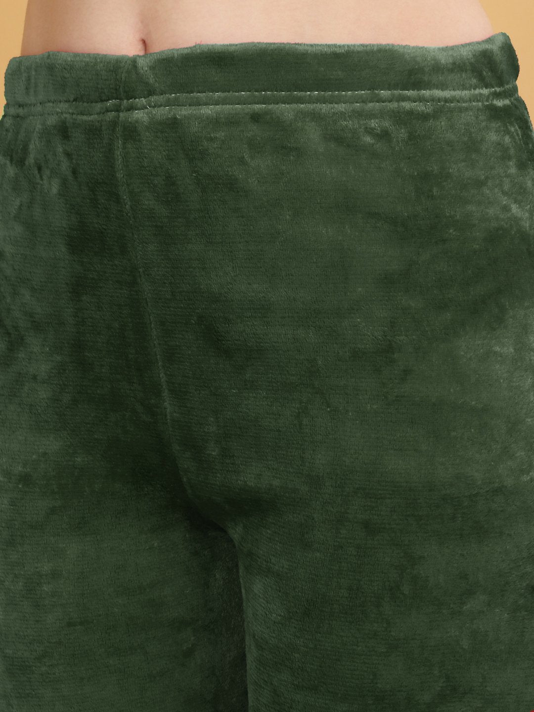 Klotthe Women Green Solid Woolen Night Suit