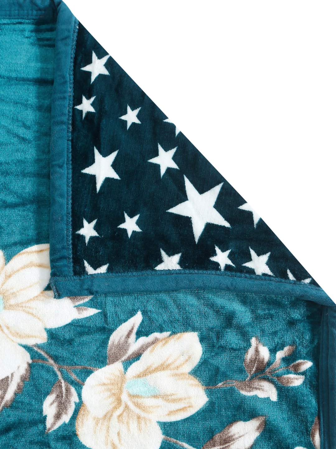 Green Woolen Floral Double Bed Dohar