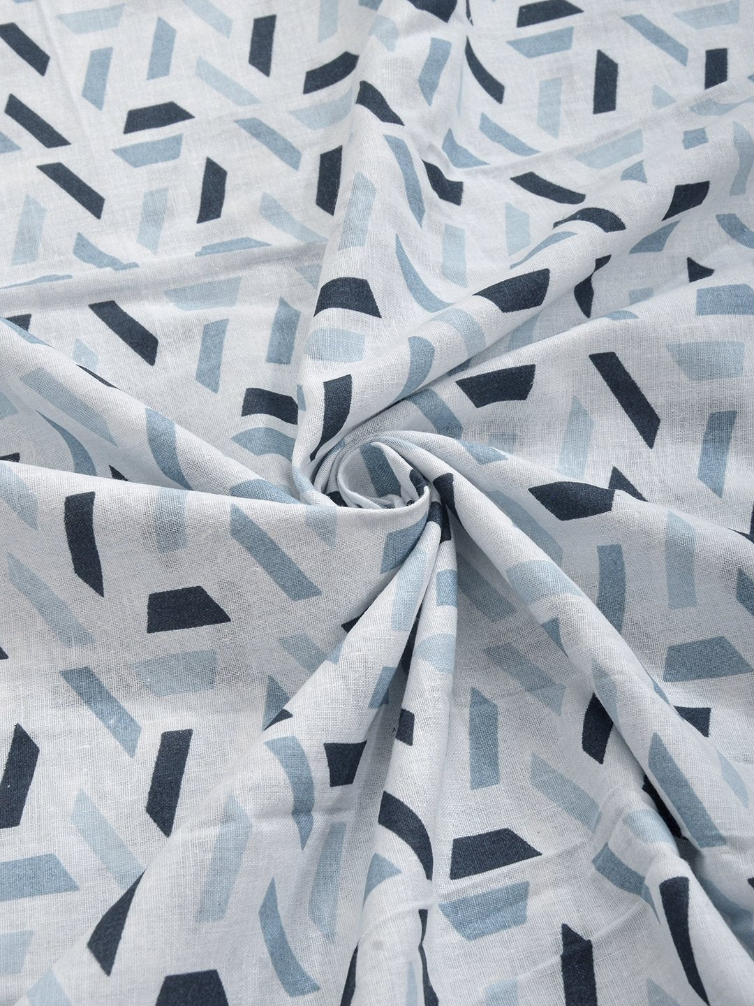 Blue Pure Cotton Geometric Double Bed Dohar