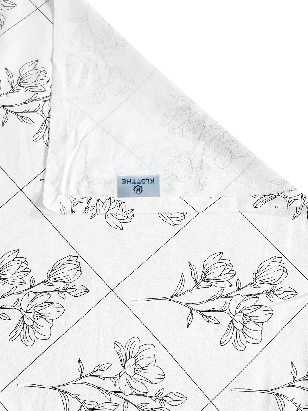 OffWhite Floral 400 TC Pure Cotton Super King Double Bedsheet with 4 Pillow Covers