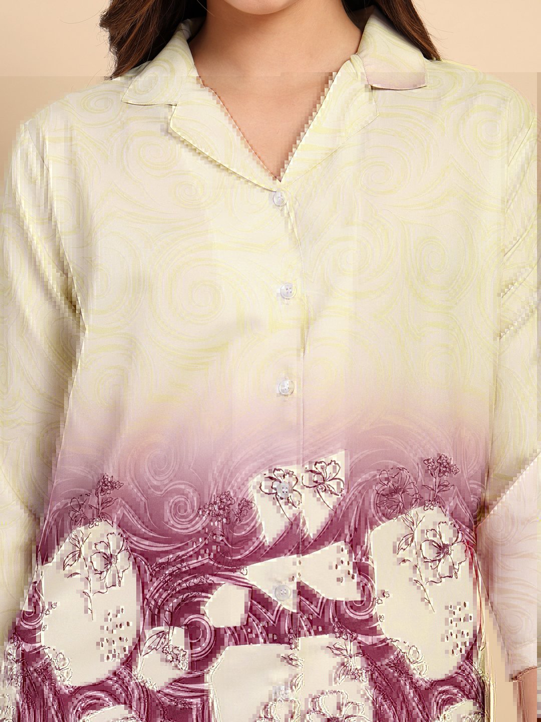 Multi Cotton Printed Shirt With Trousers Co-Ords Set