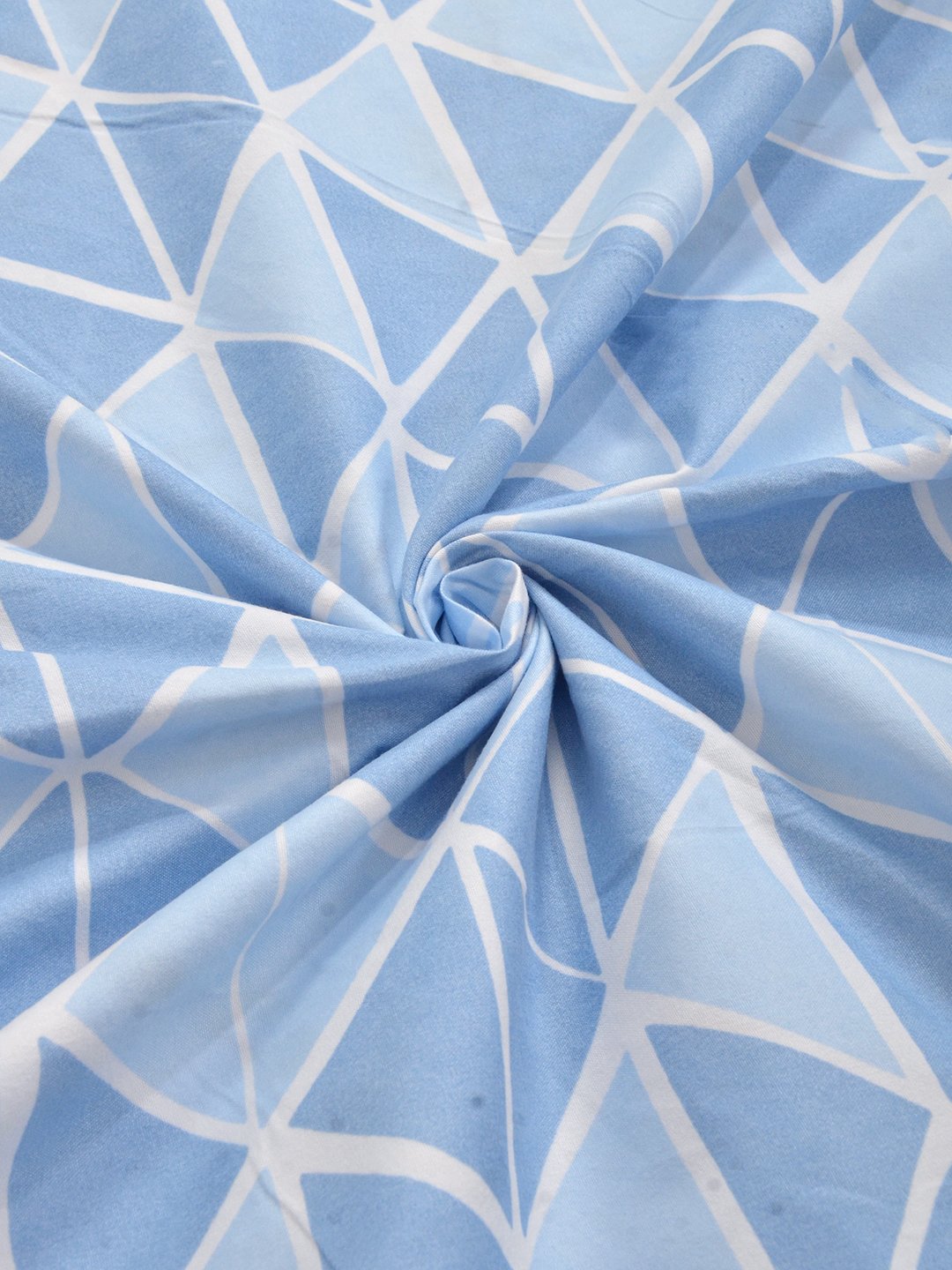 Blue Cotton Blend Floral Double Bed Dohar