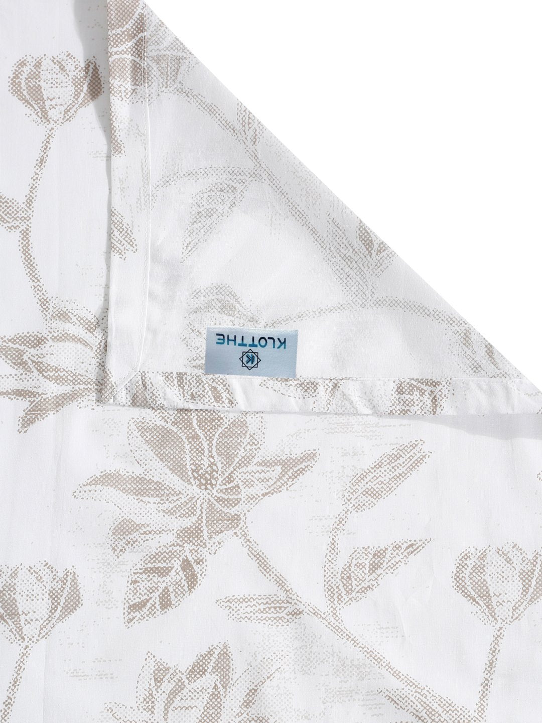 White Floral 400 TC Pure Cotton Super King Double Bedsheet with 2 Pillow Covers