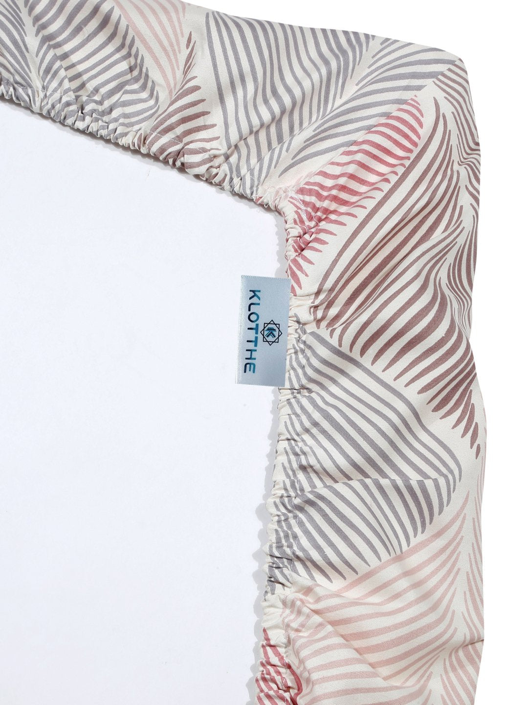 Book Fold Multi Abstract 300 TC Cotton Blend Fitted Double Bedsheet with 2 Pillow Covers