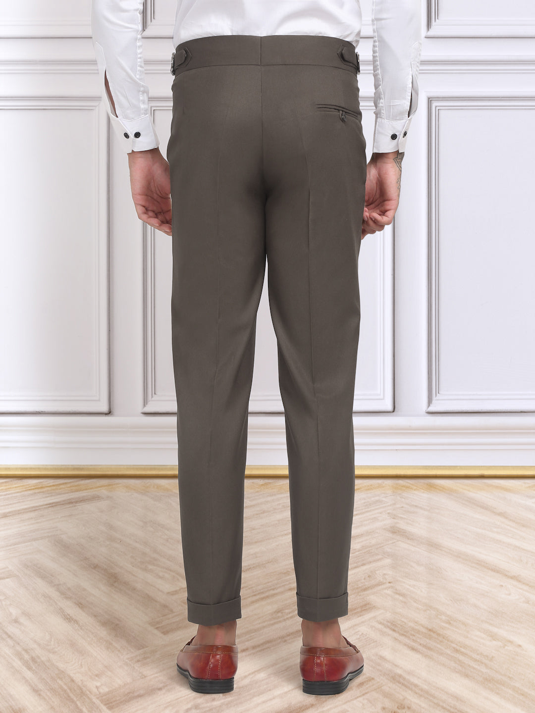 Klotthe Men's Slim Fit Formal Trouser-Brown