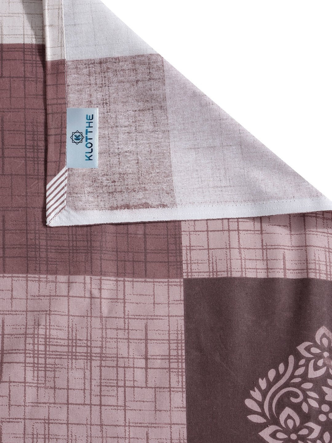 Rust Geometric 400 TC Pure Cotton Super King Double Bedsheet with 2 Pillow Covers