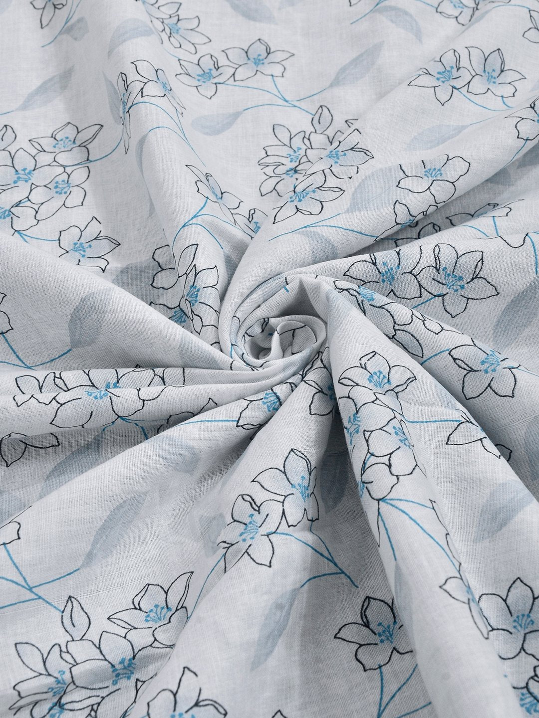 Blue Pure Cotton Floral Double Bed Dohar