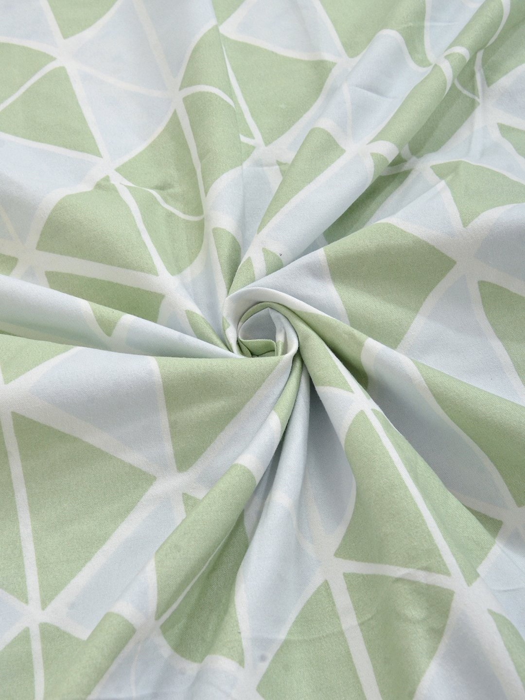 Green Cotton Blend Floral Double Bed Dohar