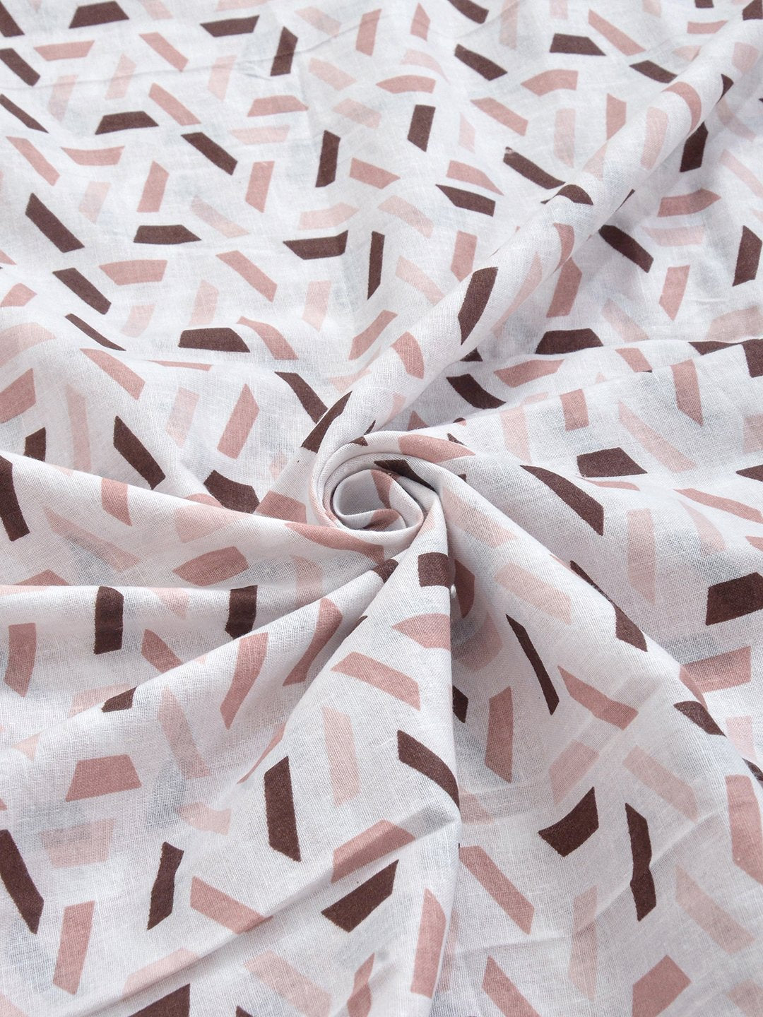 Pink Pure Cotton Geometric Double Bed Dohar