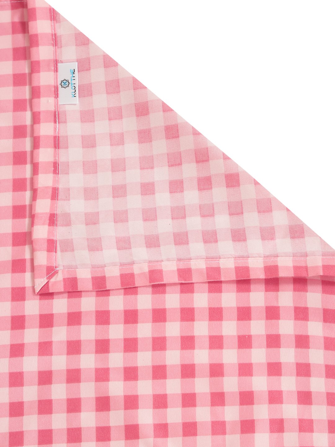 Red Checked Cotton Blend Single Bedsheet with Pillow Cover